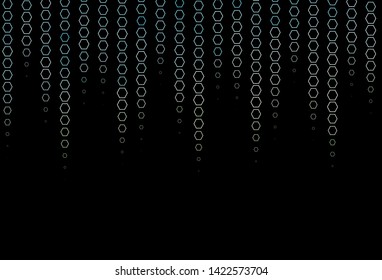 Dark Blue, Yellow vector cover with set of hexagons. Illustration of abstract hexagons on colorful surface. Pattern for texture of wallpapers.
