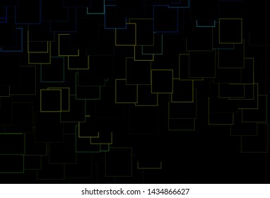 Dark Blue, Yellow vector cover in polygonal style. Beautiful illustration with rectangles and squares. Pattern for commercials.