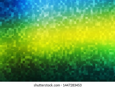 Dark Blue, Yellow vector cover in polygonal style. Beautiful illustration with rectangles and squares. Modern template for your landing page.