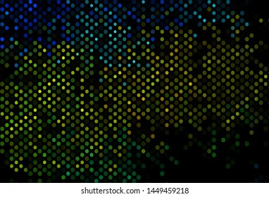 Dark Blue, Yellow vector cover with spots. Beautiful colored illustration with blurred circles in nature style. Completely new template for your brand book.