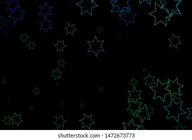 Dark Blue, Yellow vector cover with small and big stars. Shining colored illustration with stars. The template can be used as a background.