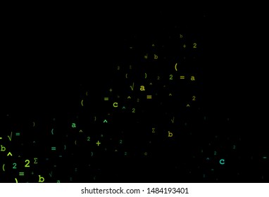 Dark Blue, Yellow vector cover with math elements. Modern geometrical illustration with numerals. Best design for your math college.