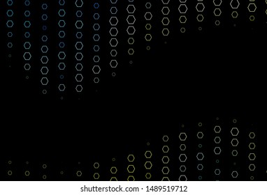 Dark Blue, Yellow vector cover with set of hexagons. Simple background with colorful hexagons. Pattern can for your ad, booklets.