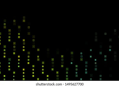 Dark Blue, Yellow vector cover in polygonal, circular style. Beautiful illustration with colorful gradient rectangles, circles. Smart design for your business advert.