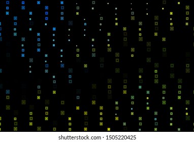 Dark Blue, Yellow vector cover in polygonal, circular style. Modern abstract illustration with colorful circles, rectangles. Pattern for websites, landing pages.