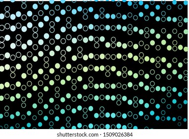Dark Blue, Yellow vector cover with spots. Glitter abstract illustration with blurred drops of rain. Design for posters, banners.