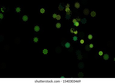 Dark Blue, Yellow vector cover with beautiful snowflakes. Modern geometrical abstract illustration with crystals of ice. The template can be used as a new year background.