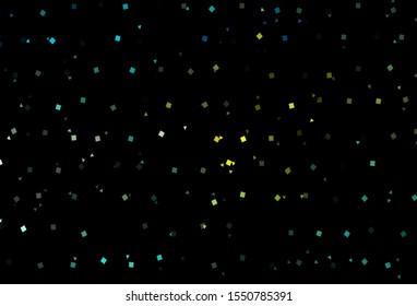 Dark Blue, Yellow vector cover in polygonal style. Abstract gradient illustration with circles, triangles, cubes. Pattern can be used for websites.