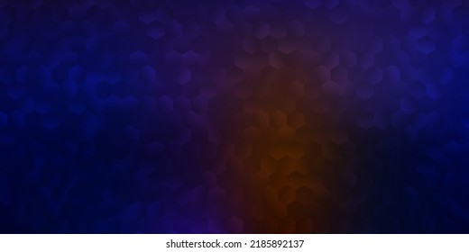 Tapa vectorial amarilla azul oscuro con hexágonos simples. Ilustración abstracta inteligente con hexágonos de gradiente de color. Diseño básico para hacer tus anuncios.