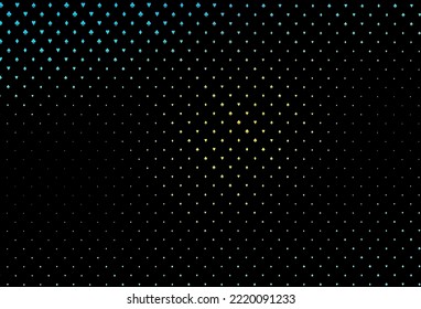 Dark blue, yellow vector cover with symbols of gamble. Blurred decorative design of hearts, spades, clubs, diamonds. Pattern for leaflets of poker games, events.