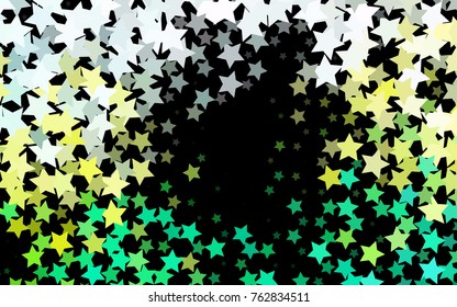 Dark Blue, Yellow vector cover with small and big stars. Modern geometrical abstract illustration with stars. The pattern can be used for websites.