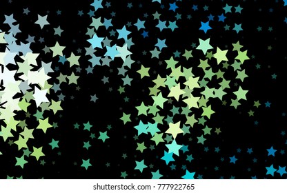 Dark Blue, Yellow vector cover with small and big stars. Blurred decorative design in simple style with stars. The template can be used as a background.