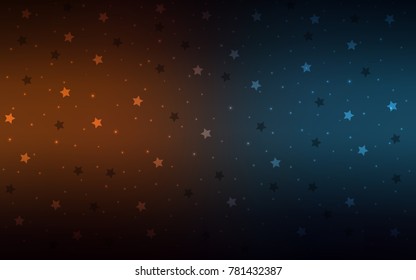 Dark Blue, Yellow vector cover with small and big stars. Blurred decorative design in simple style with stars. The pattern can be used for new year ad, booklets.