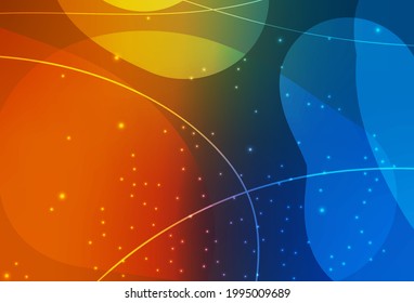 Dark Blue, Yellow vector Decorative design in abstract style with bubbles, lines. Glitter abstract illustration with blurred drops of rain. Elegant design for wallpapers.