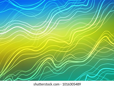 Dark Blue, Yellow vector doodle blurred texture. Colorful abstract illustration with lines in Asian style. The pattern can be used for wallpapers and coloring books.