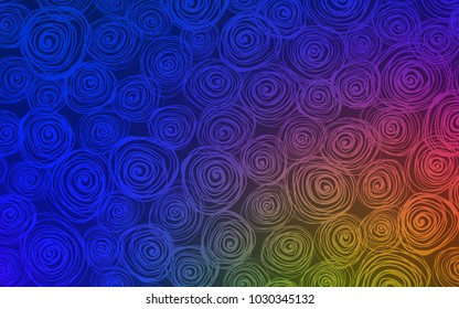 Dark Blue, Yellow vector doodle blurred background. A vague abstract illustration with roses in doodles style. Brand-new style for your business design.