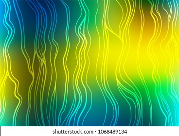 Dark Blue, Yellow vector doodle blurred template. Colorful abstract illustration with lines in Asian style. The completely new template can be used for your brand book.