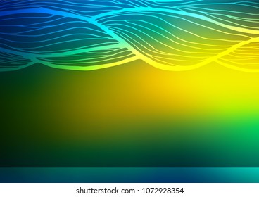 Dark Blue, Yellow vector doodle blurred background. Shining colored illustration with doodles in Zen tangle style. Brand-new design for your business.