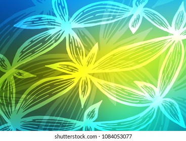 Dark Blue, Yellow vector doodle blurred texture. Modern geometrical abstract illustration with doodles. Hand painted design for web, leaflet, textile.