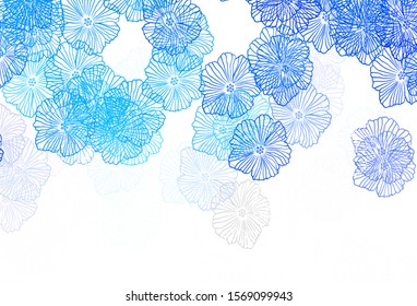 Dark Blue, Yellow vector doodle pattern with leaves. Abstract illustration with flowers in doodles style. Pattern for heads of websites, designs.