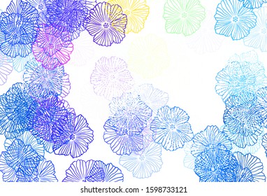 Dark Blue, Yellow vector doodle pattern with leaves. Brand new colored illustration with flowers. Pattern for heads of websites, designs.