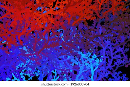 Dark Blue, Yellow vector doodle background with trees, branches. Simple decorative design in natural style with trees. New template for your brand book.