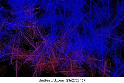 Azul oscuro, patrón de doodle vectorial amarillo con flores, hojas. Ilustración creativa de estilo borroso con hojas, flores. Nuevo diseño para su negocio.