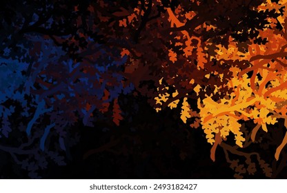 Dark Blue, Yellow vector doodle background with leaves, branches. Decorative design in Indian style on white background. Brand new style for your business design.