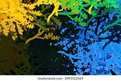 Dark Blue, Yellow vector doodle background with leaves, branches. Illustration with doodles on abstract template. Doodle design for your web site.