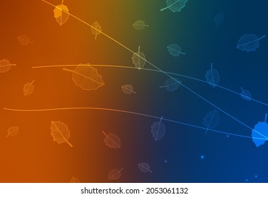 Azul oscuro, papel pintado elegante vector amarillo con árboles, ramas. Ilustración con coloridas flores abstractas de doodle. Una nueva textura para tu diseño de papel pintado.