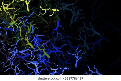 Dark Blue, Yellow vector elegant wallpaper with branches, leaves. An elegant bright illustration with leaves and branches. The best design for your business.