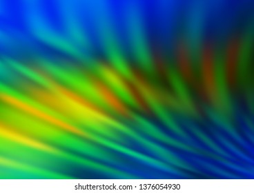 Dark Blue, Yellow vector glossy bokeh pattern. Modern geometrical abstract illustration with gradient. A completely new template for your design.