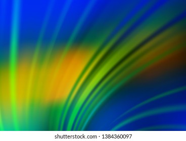Dark Blue, Yellow vector glossy abstract template. Glitter abstract illustration with an elegant design. A new texture for your design.