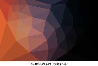 Dark Blue, Yellow vector gradient triangles template with a heart in a centre. Colorful abstract illustration with triangles. Completely new template for your banner.