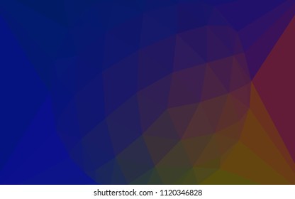 Dark Blue, Yellow vector gradient triangles texture with a gem in a centre. Abstract illustration with an elegant triangles. Triangular pattern for your design.