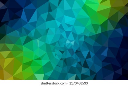 Dark Blue, Yellow vector gradient triangles template. Colorful illustration in abstract style with triangles. Best triangular design for your business.