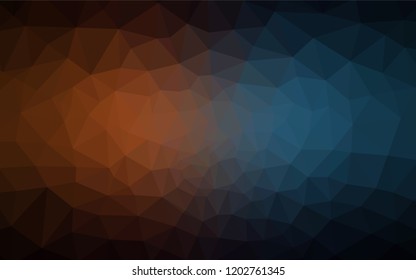 Dark Blue, Yellow vector gradient triangles texture. Triangular geometric sample with gradient.  Brand new style for your business design.