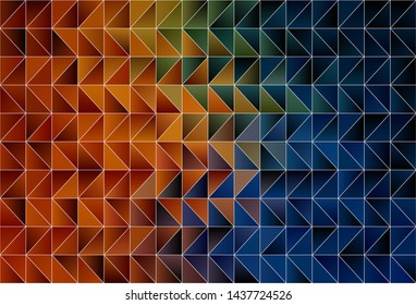 Dark Blue, Yellow vector gradient triangles texture. Glitter abstract illustration with an elegant triangles. Completely new template for your banner.