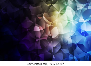 Dark Blue, Yellow vector gradient triangles pattern. A sample with polygonal shapes. Best triangular design for your business.