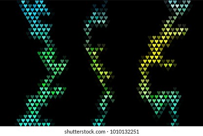 Dark Blue, Yellow vector greeting Card Happy Valentine's Day. Pattern with isolated hearts on the white background. Colored illustration for your banner, website, advert.