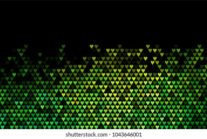 Dark Blue, Yellow vector greeting Card Happy Valentine's Day. Pattern with isolated hearts on the white background. Colored illustration for your banner, website, advert.