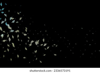Dark Blue, Yellow vector hand painted texture. Smart decorative design in natural style with leaves. Pattern for brand book.