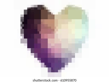 Dark Blue, Yellow vector heart isolated on white background. Geometric rumpled rectangular low poly origami style gradient graphic illustration. Polygonal design for your business.
