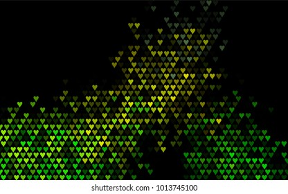 Dark Blue, Yellow vector hearts isolated on white background. Cool pattern in origami style with gradient for Valentine day. Graphic illustration for your business design.