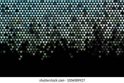 Dark Blue, Yellow vector hearts isolated on white background. Cool pattern in origami style with gradient for Valentine day. Graphic illustration for your business design.