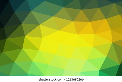 Dark Blue, Yellow vector hexagon mosaic triangle mosaic. Brand new colored illustration in blurry style with gradient. A new texture for your design.