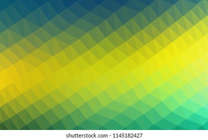 Dark Blue, Yellow vector hexagon mosaic texture. Creative geometric illustration in Origami style with gradient. The completely new template can be used for your brand book.