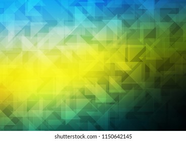 Dark Blue, Yellow vector hexagon mosaic cover. Modern geometrical abstract illustration with gradient. The best triangular design for your business.