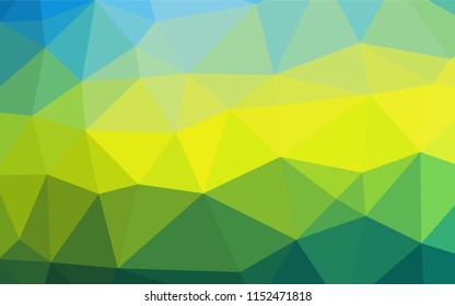 Dark Blue, Yellow vector hexagon mosaic cover. A completely new color illustration in a vague style. Triangular pattern for your business design.