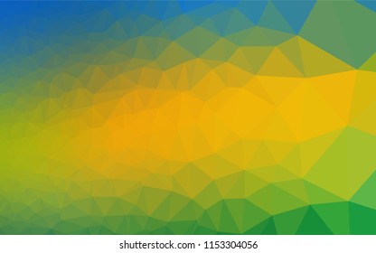 Dark Blue, Yellow vector hexagon mosaic template. A sample with polygonal shapes. Brand new design for your business.